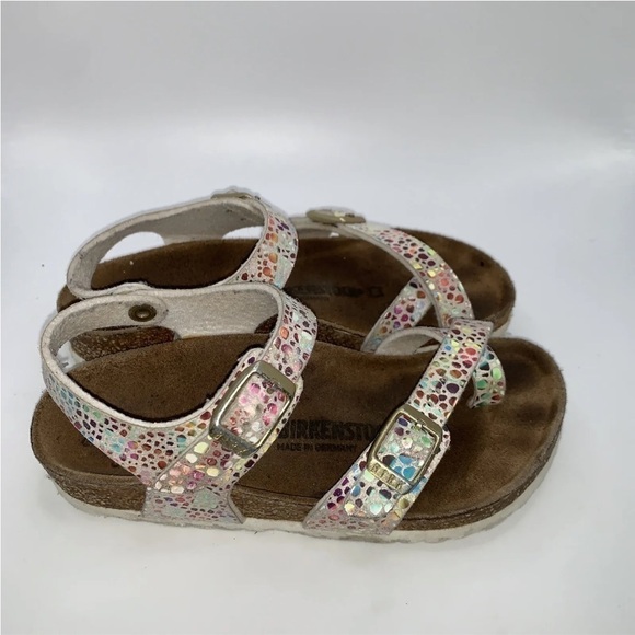 Birkenstock Rio Hologram Vegan Youth Size US 11 EU 28 Silver Sandals Multicolor - Picture 2 of 4